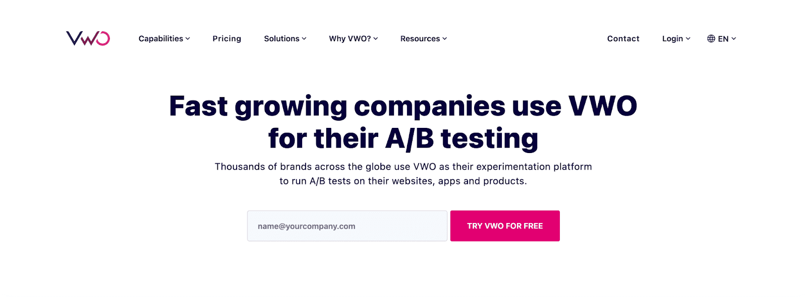 VWO a/b testing tool