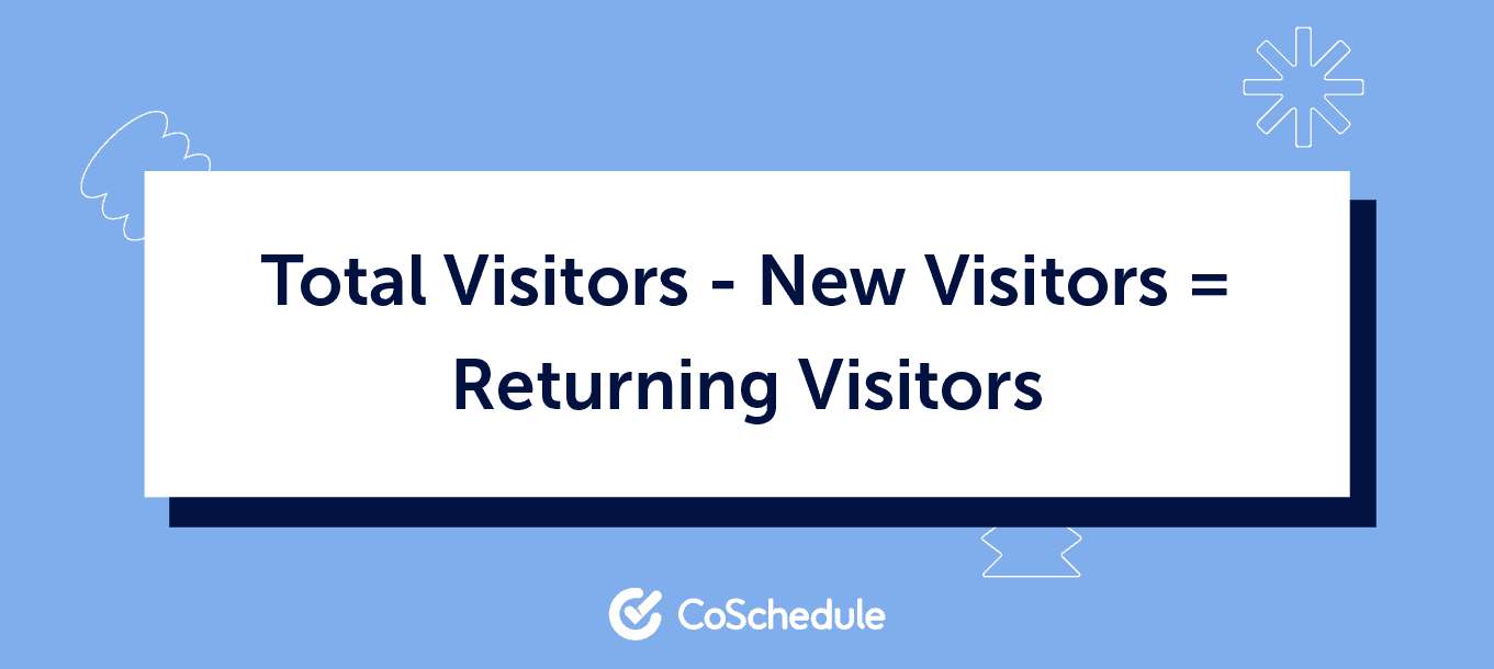 Total Visitors - New Visitors = Returning Visitors