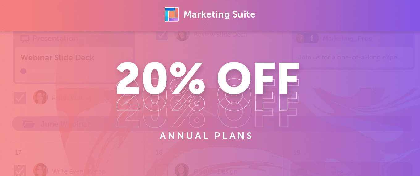 20% Off Marketing Suite Annual Plans