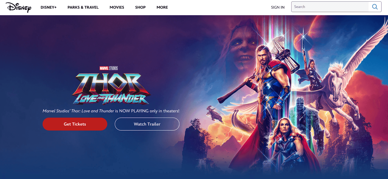 Disney page regarding the new Thor movie