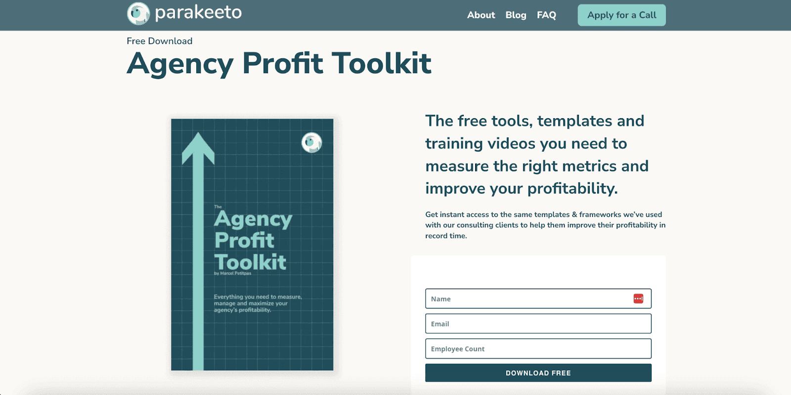 Gated download strategy from parakeeto on their agency profit toolkit