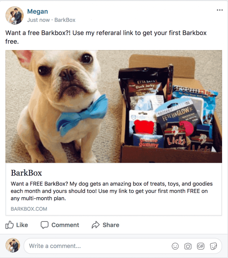 BarkBox referral rewards