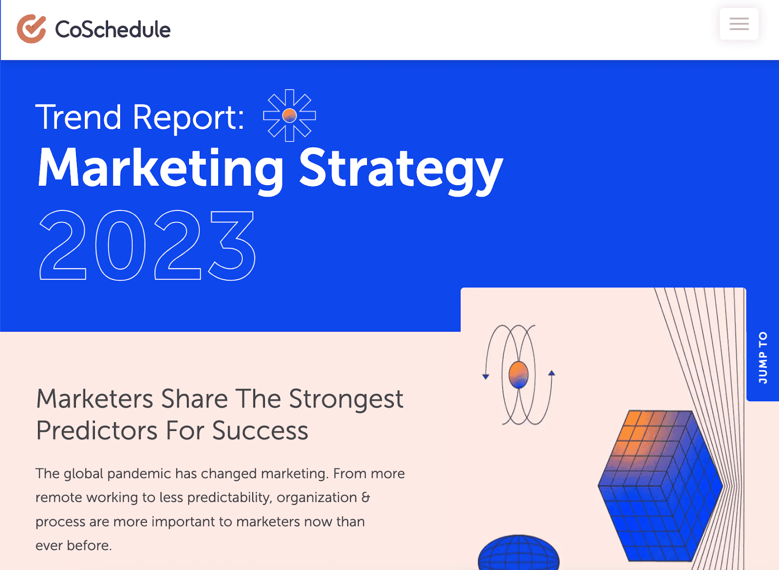 Research from CoSchedule on trending marketing strategies