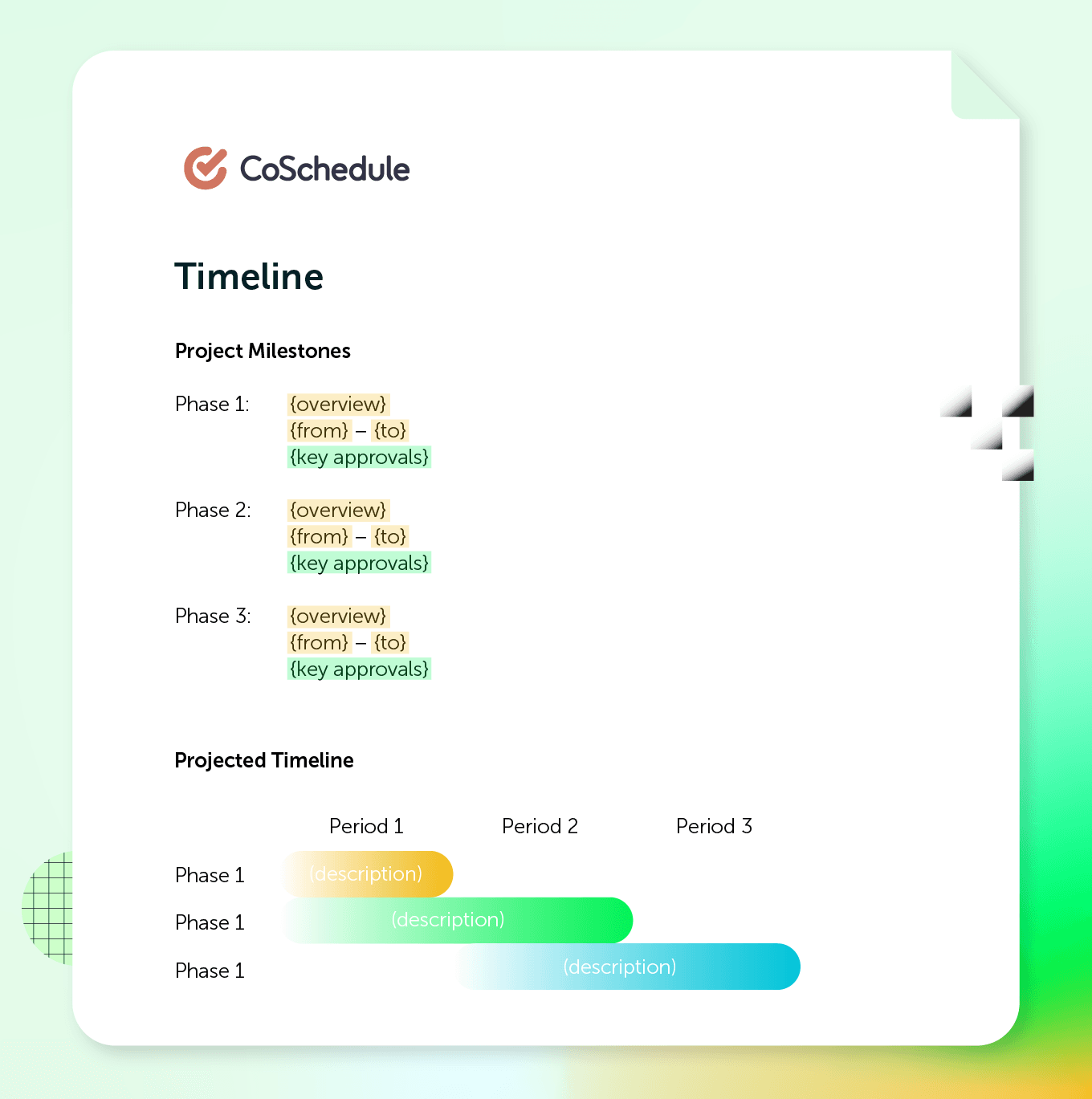 Share timelines and dates template