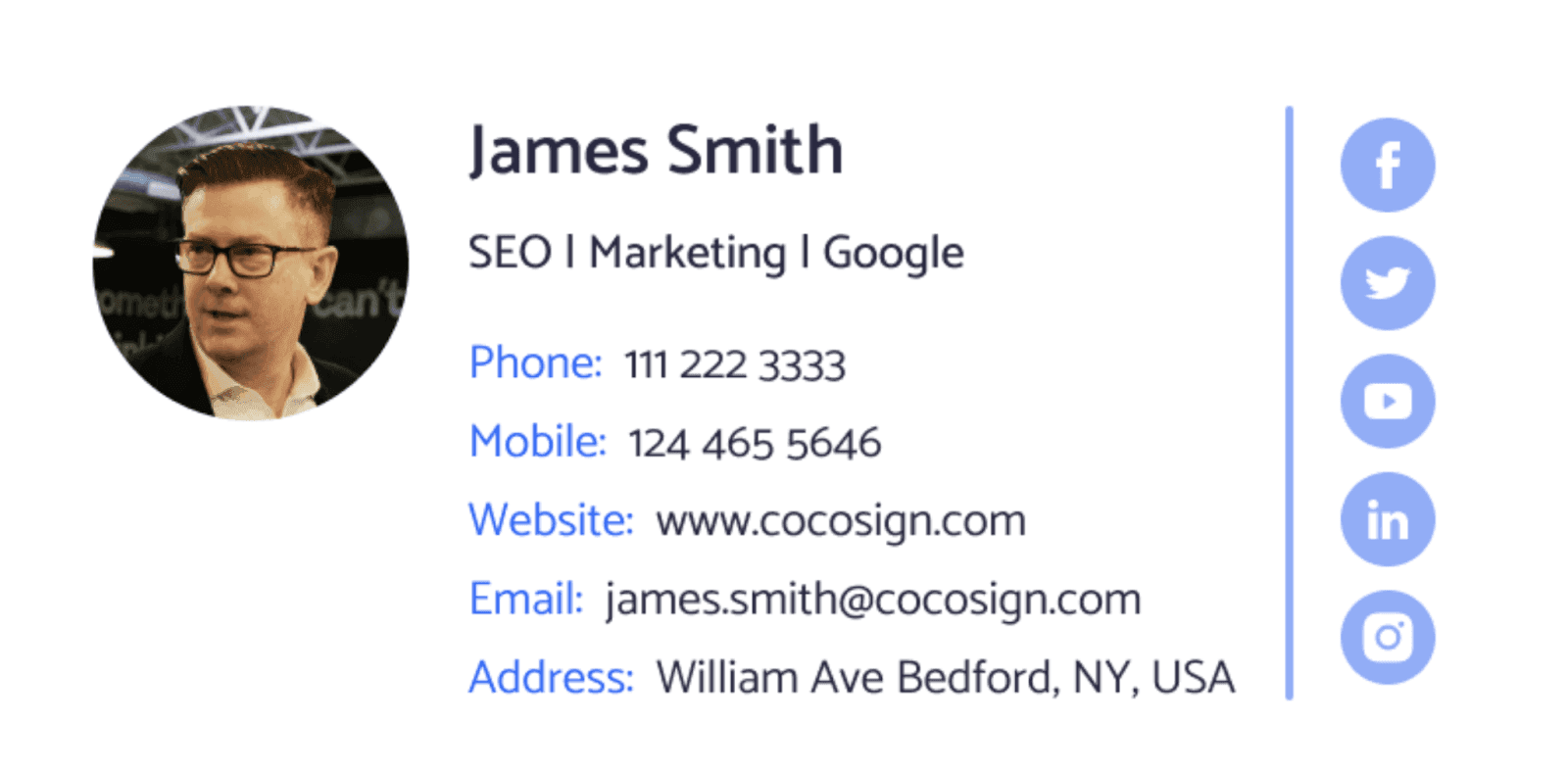 James Smith professional email signature.