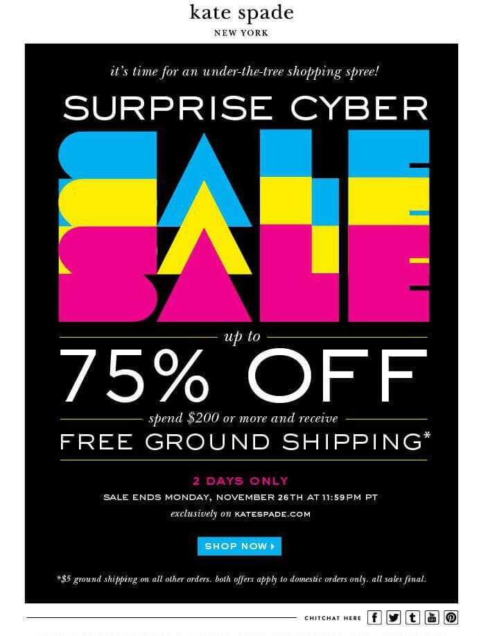 Kate Spade Cyber Monday advertisement