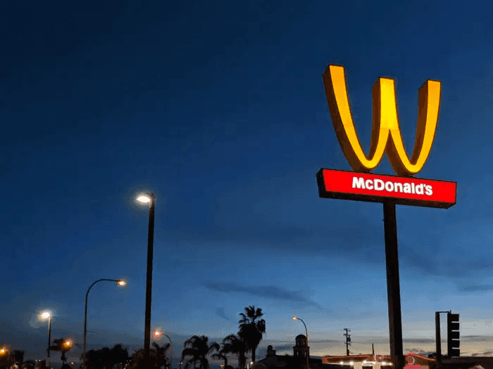 McDonald's flipped logo for international women's day