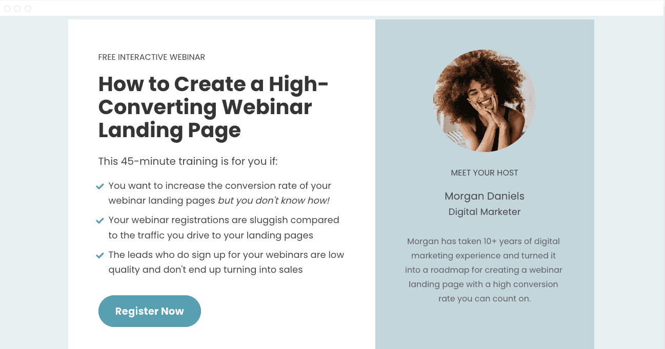 How to create a high-converting webinar landing page
