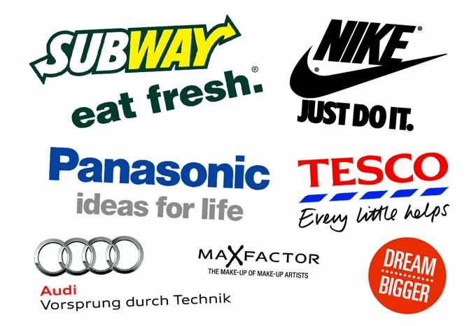 Establish a slogan like these major brands example