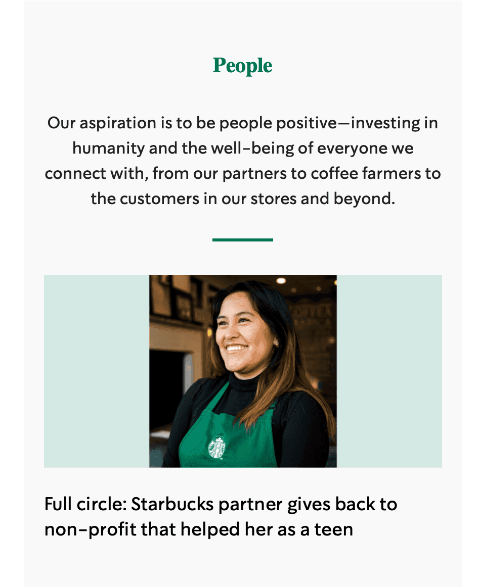 Starbucks promoting company news online