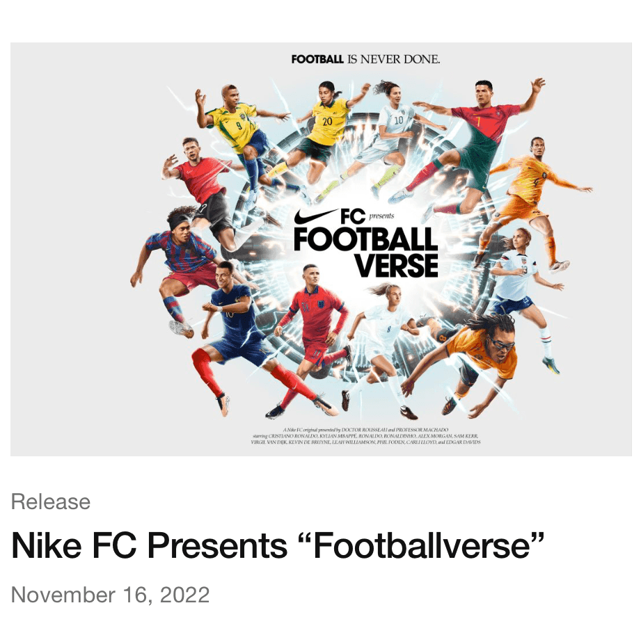 Nike FC presents footballverse Ad