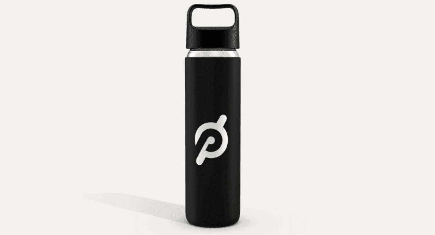 Peloton company swag water bottle