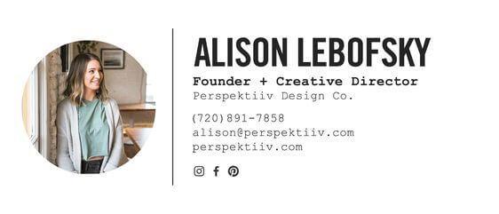 Alison Lebofsky business card example