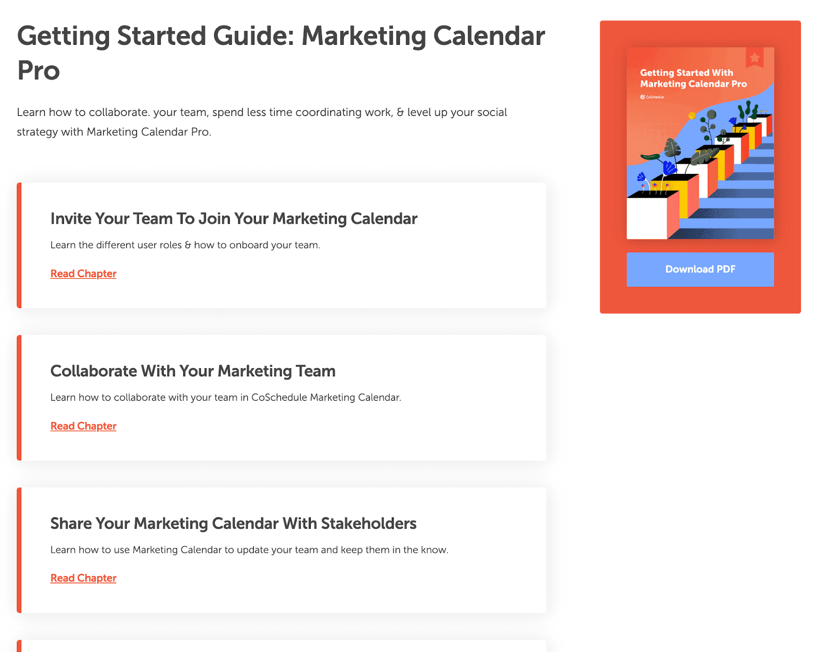 Get started guide marketing calendar pro