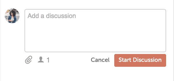CoSchedule discussion board allowing team members to collaborate.