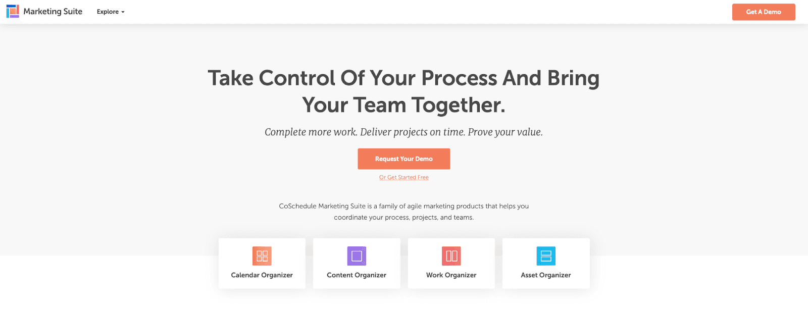 CoSchedule Marketing Suite landing page