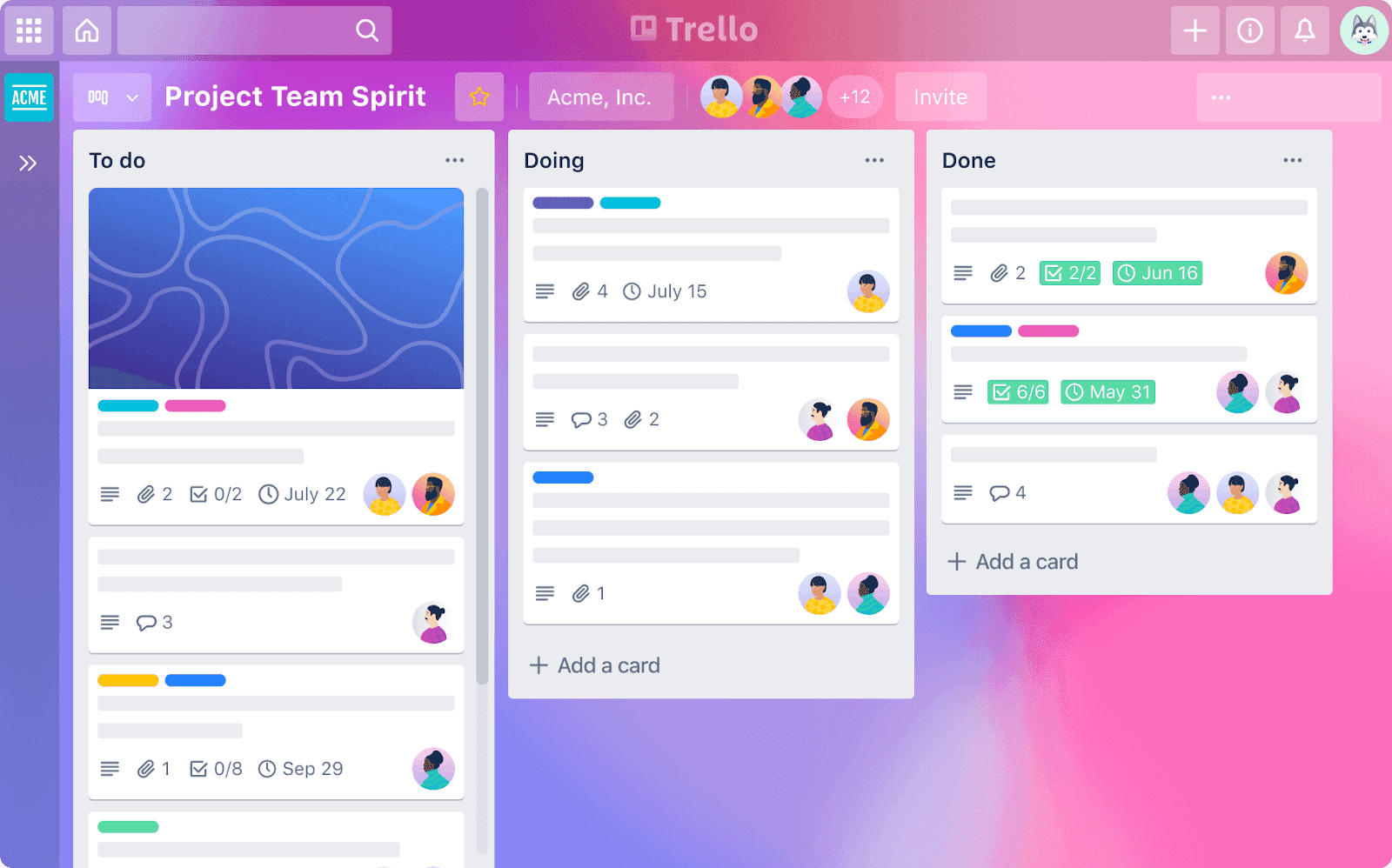 Trello product example