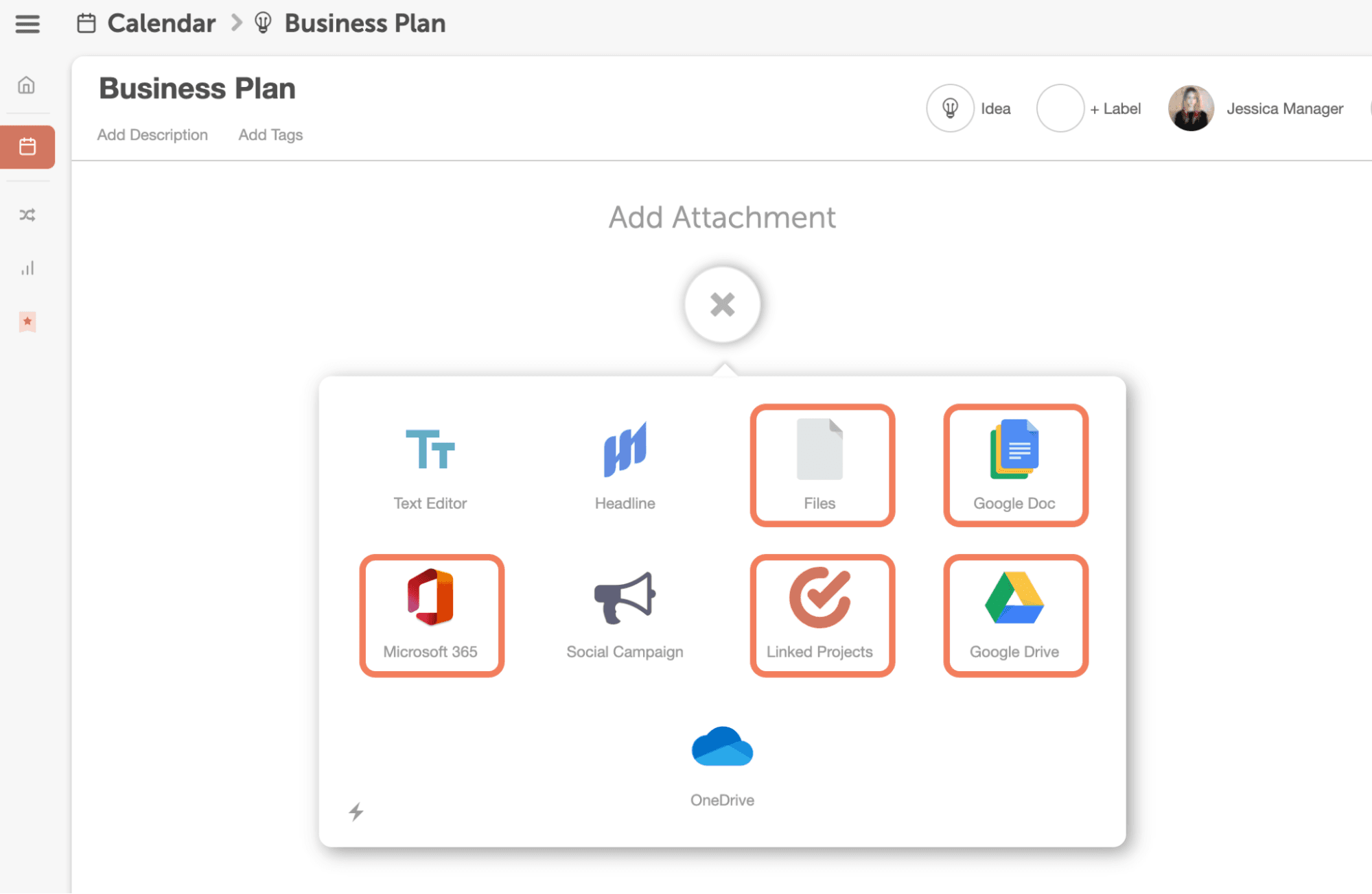 Add additional documents to your project under add attachment.