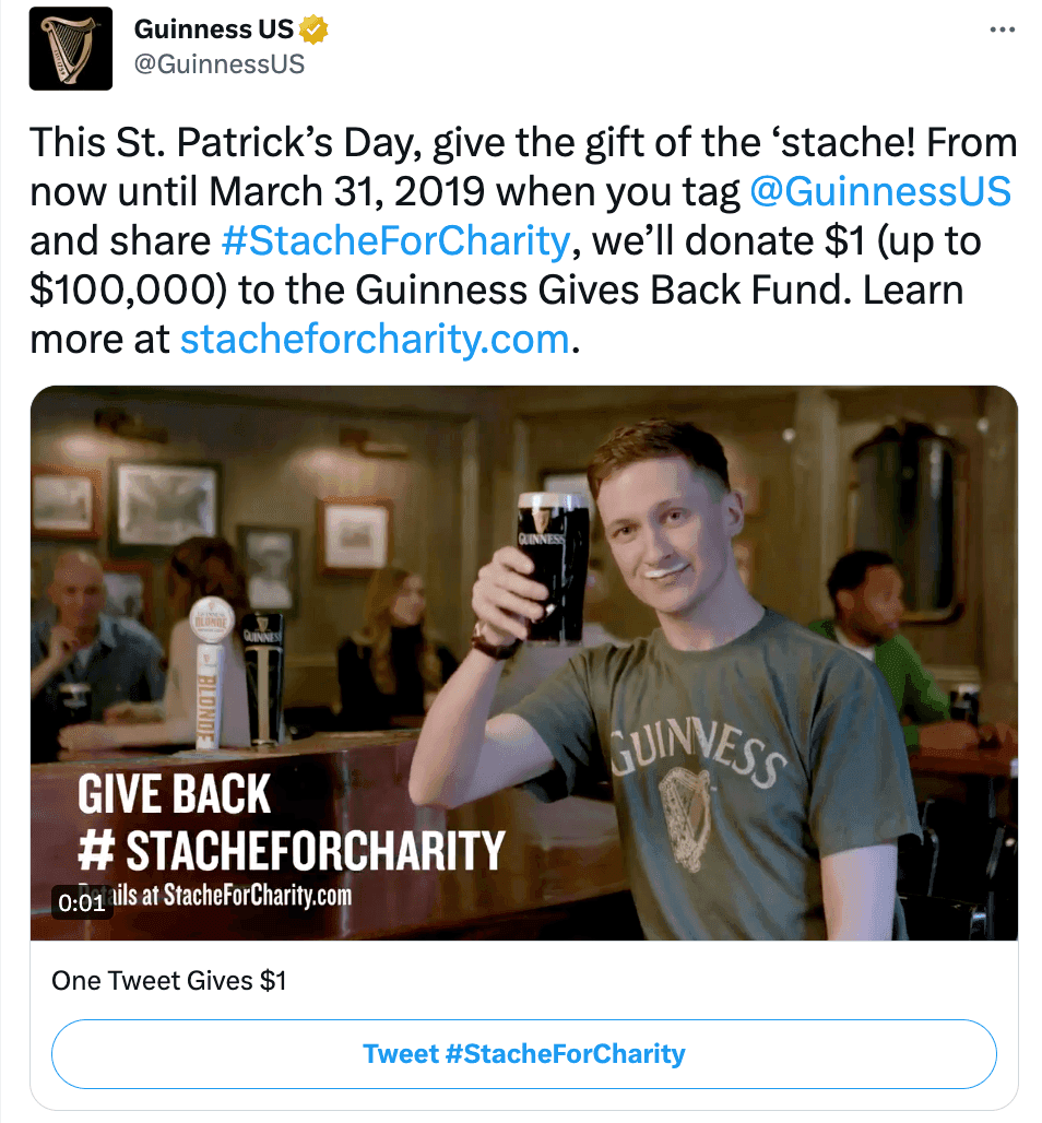 Guinness U.S donation campaign