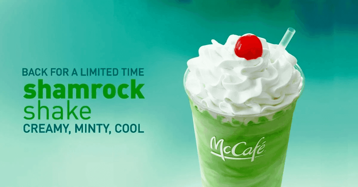 McDonald's limited time shamrock shake for St. Patrick's day