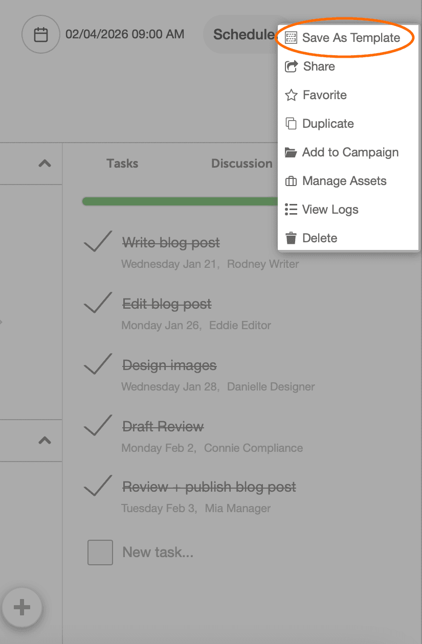 Utilize the save as template option when assigning projects.