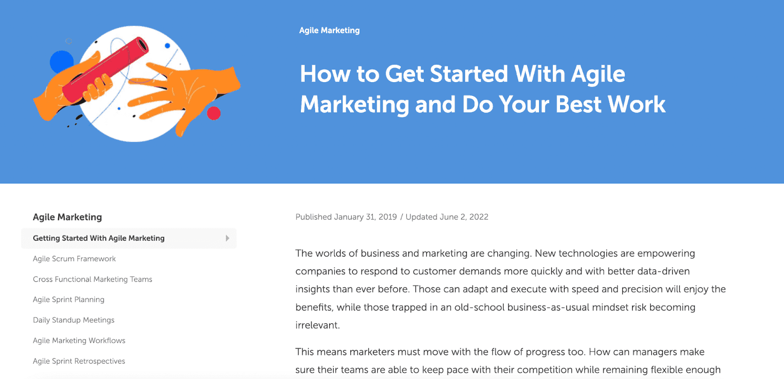 CoSchedule's agile marketing examples