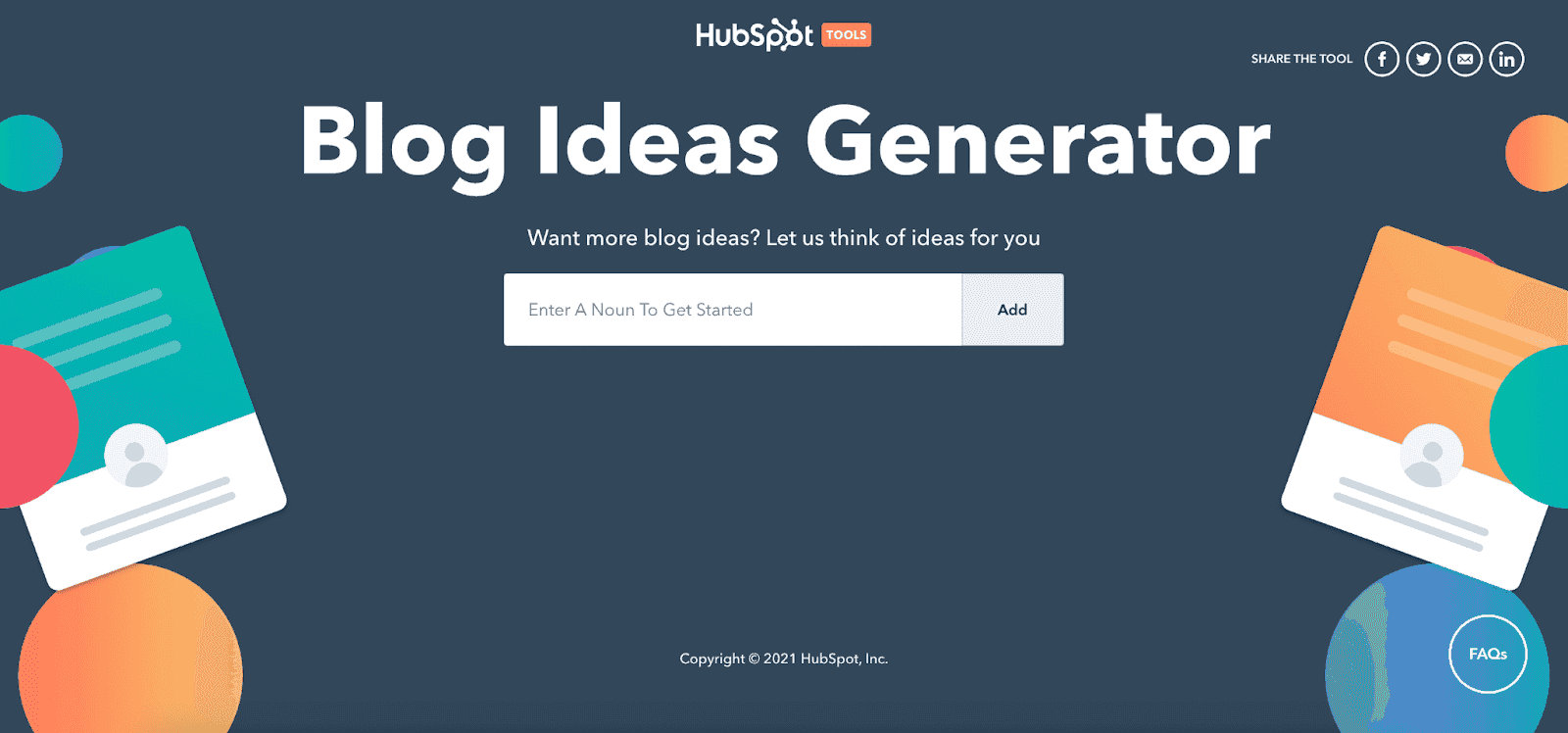 HubSpot blog idea generator tool