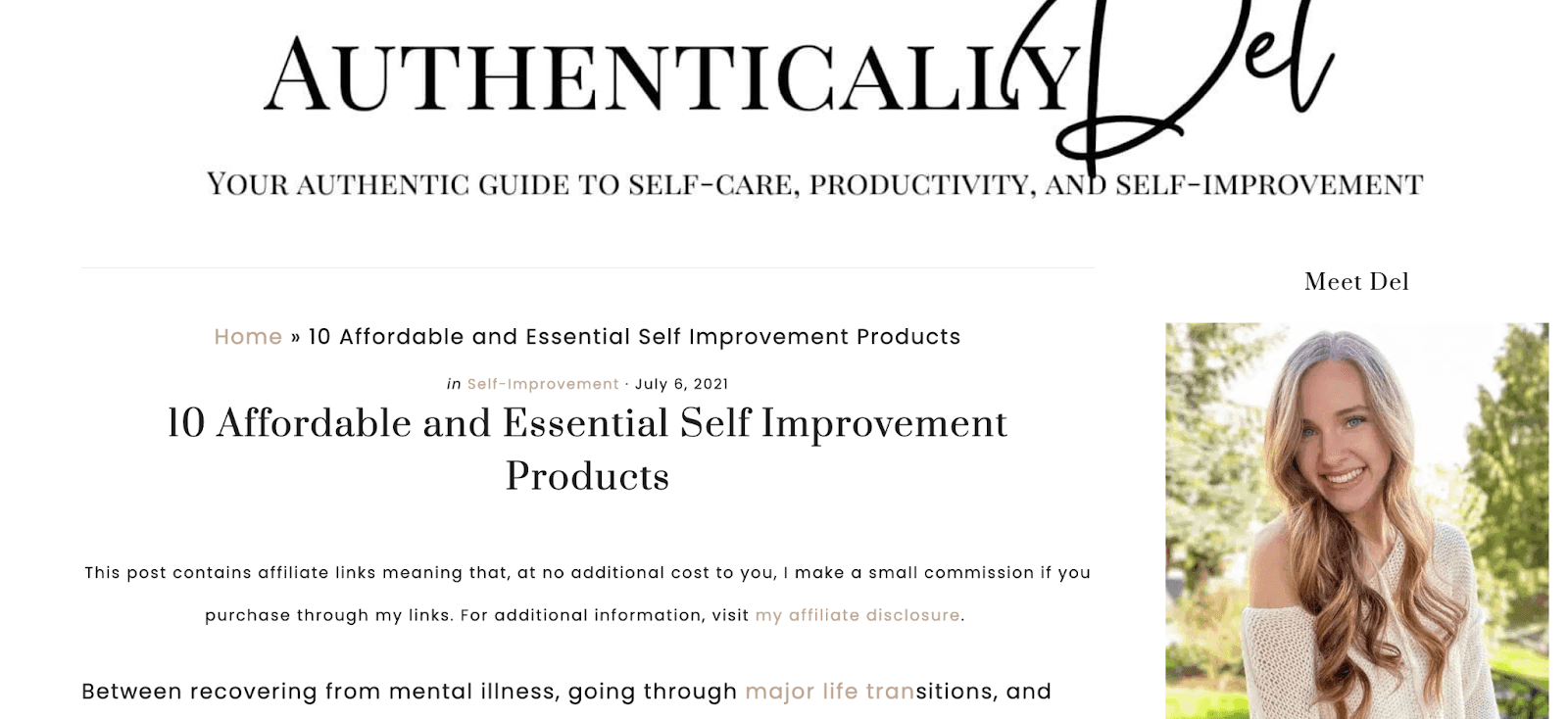 Authentically affordable and essential self improvement products