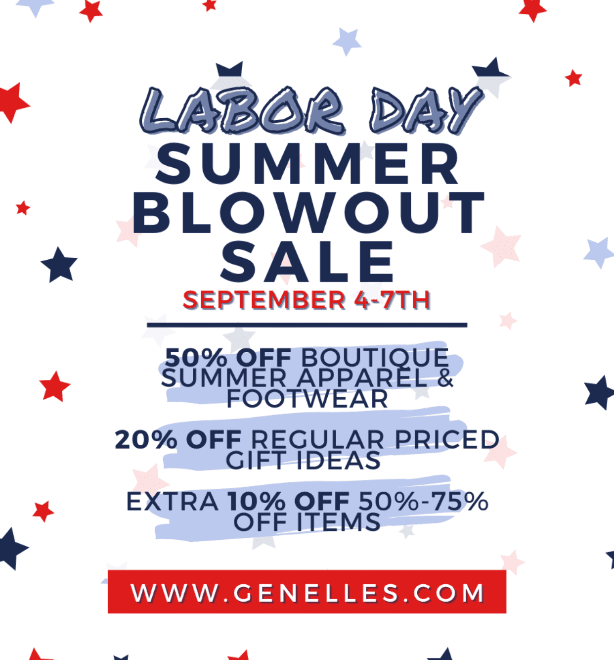 Genelles labor day sale ad