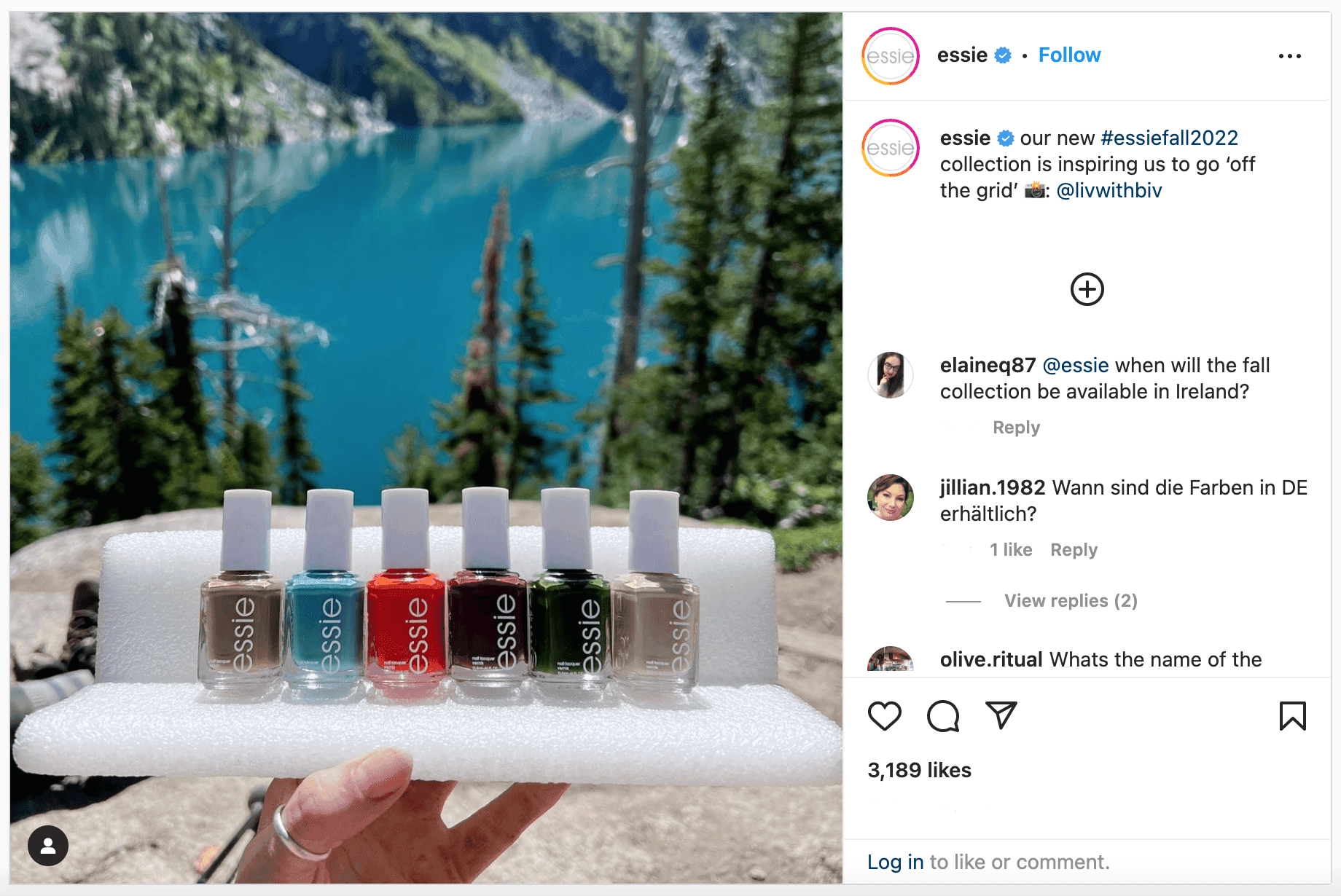 Essie fall product promotion
