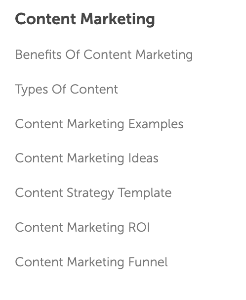 Content Marketing Hub example from CoSchedule