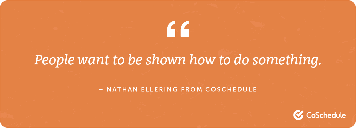 "People want to be shown how to do something" - Nathan Ellering