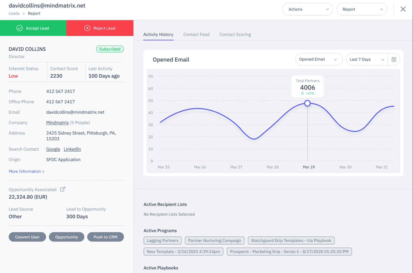 Mindmatrix email automation