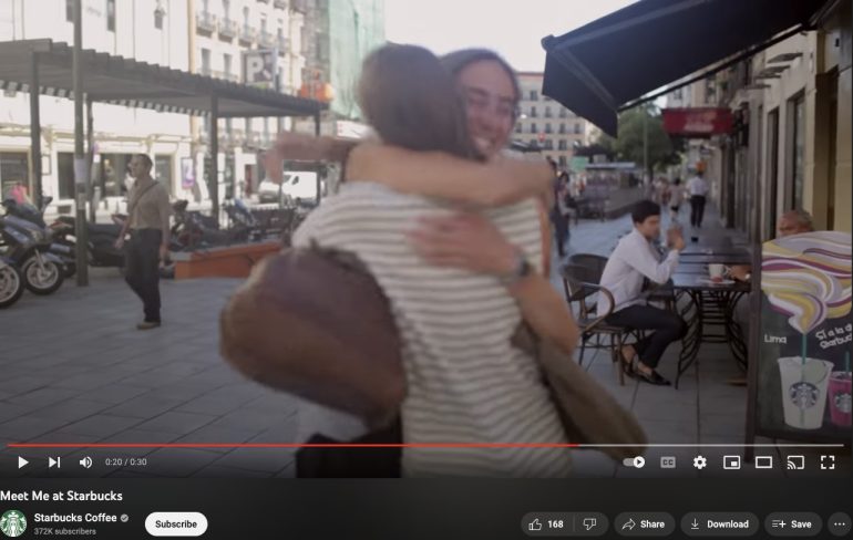 Starbucks commercial representing how important in person interactions are. 