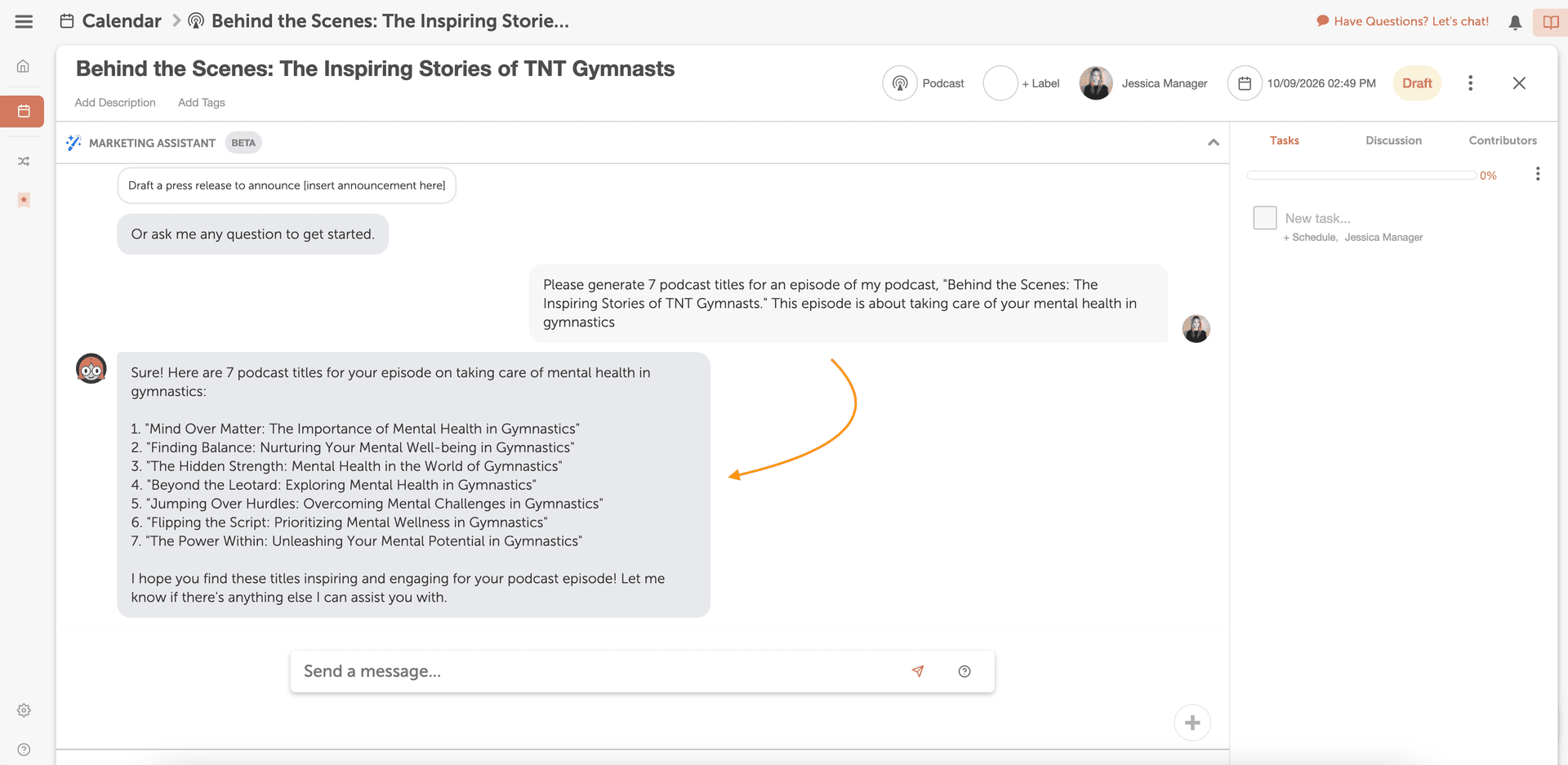 Generate Must-Listen Podcast Titles With CoSchedule Calendars