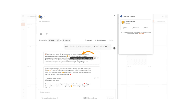 Generate social message graphics with CoSchedule's AI Assistant.