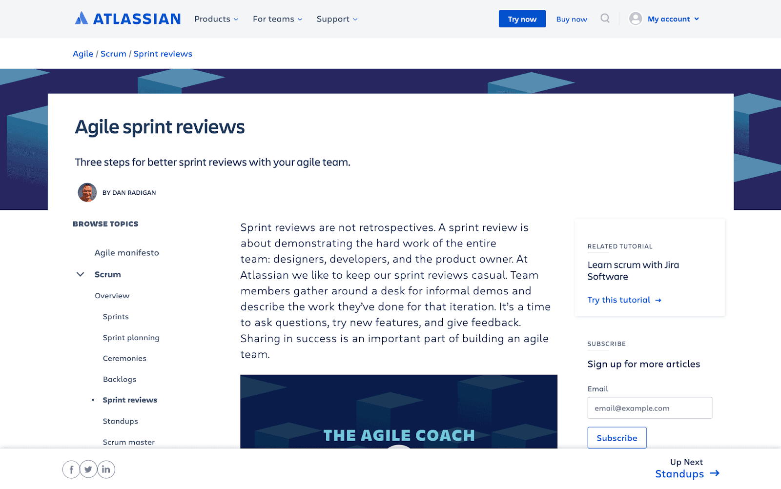 Atlassian presents three steps for better sprint reviews with your agile team.