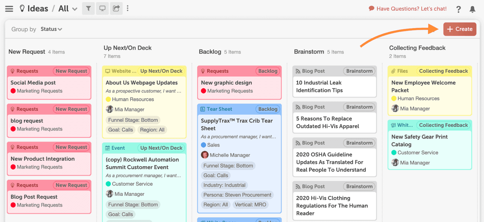 Brainstorming marketing ideas using marketing calendar.