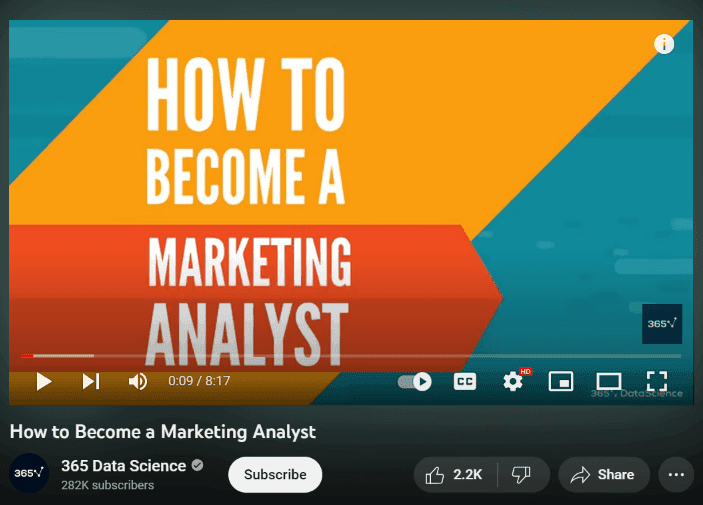 Marketing analysts video example.