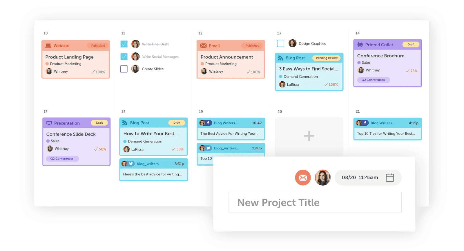Centralized view of many different projects with Calendar Organizer