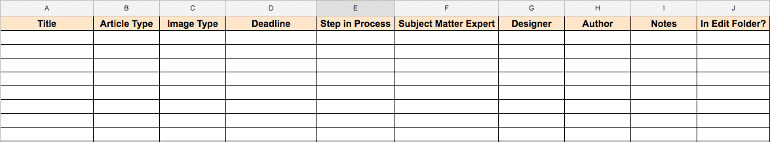 Marketing schedule spreadsheet