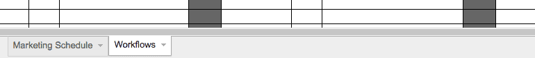 Workflows tab next to marketing schedule tab