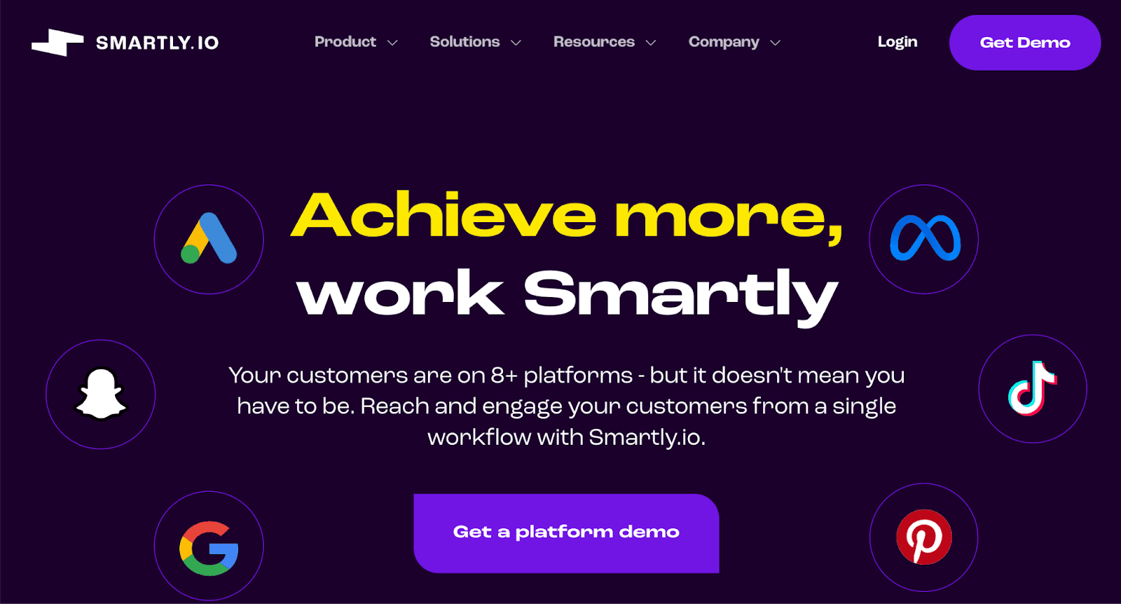 Smartly.io webpage - Achieve more, work Smartly