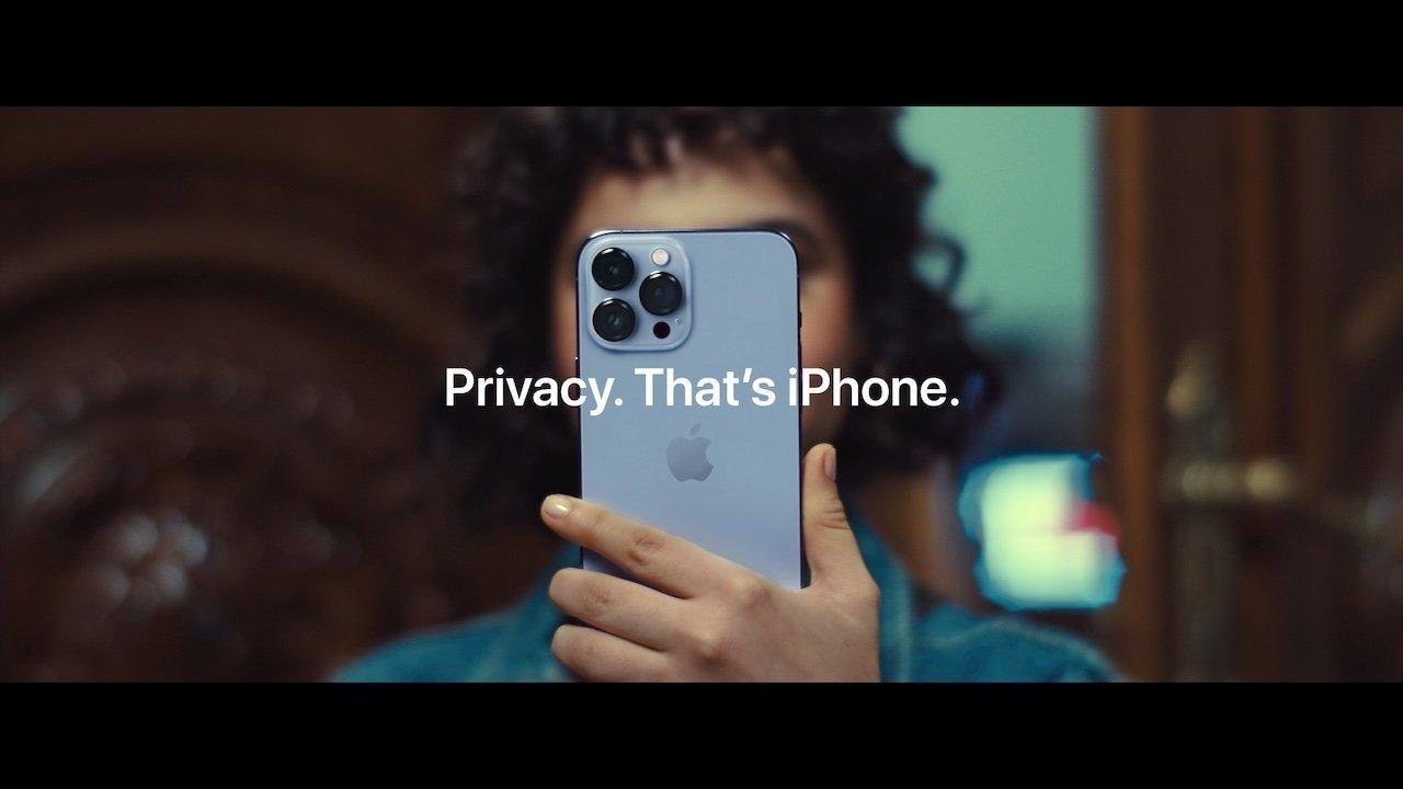 Apple iPhone privacy ad of guy holding phone