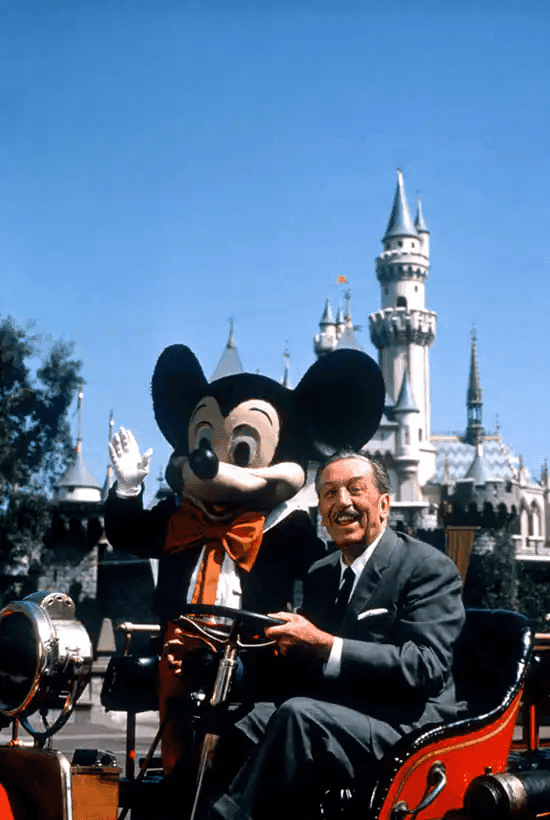 The last photo of Walt Disney at Disneyland with Mickey Mouse