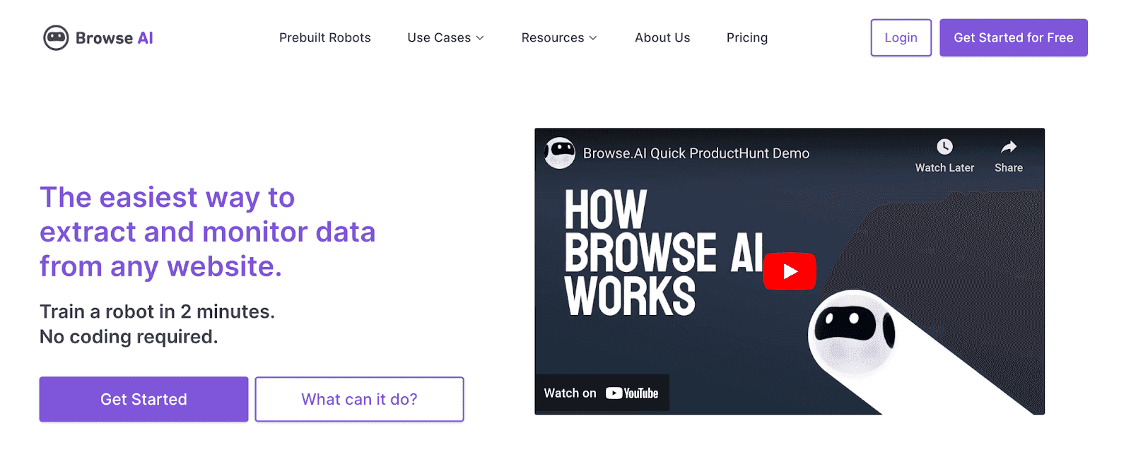 Browse AI website - The easiest way to extract and monitor data from any website