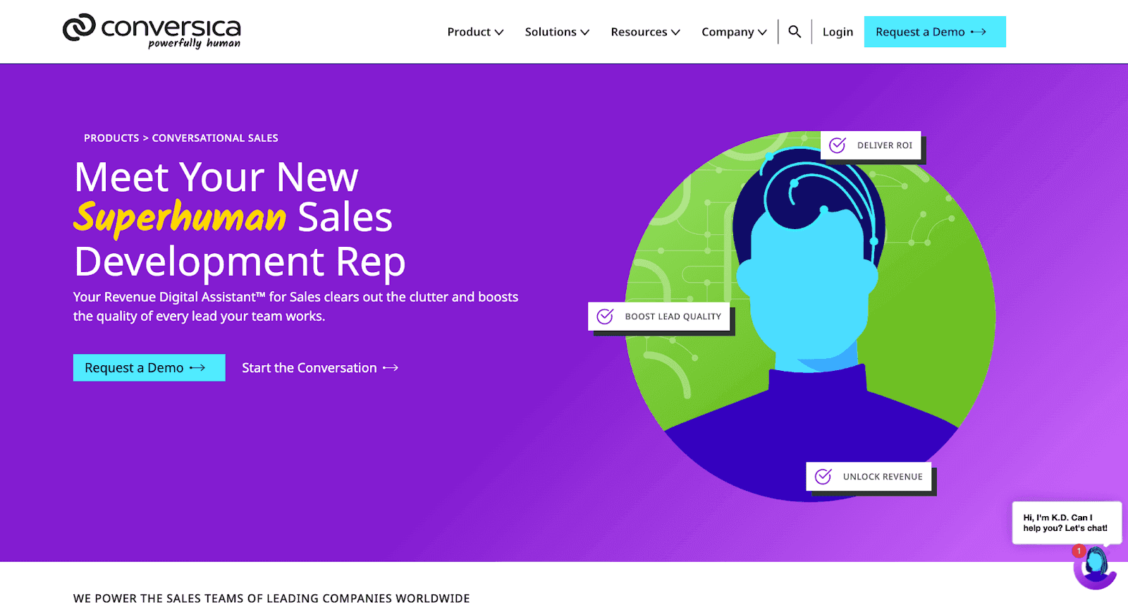 Conversica website - Meet Your New Superhuman Sales Development Rep 