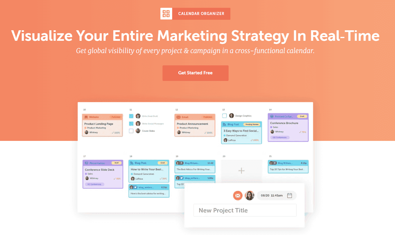 Visualize your entire marketing strategy in real-time - CoSchedule Calendar Organizer