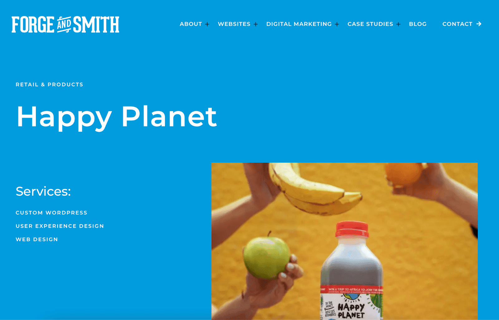 Forge and Smith's Happy Planet website