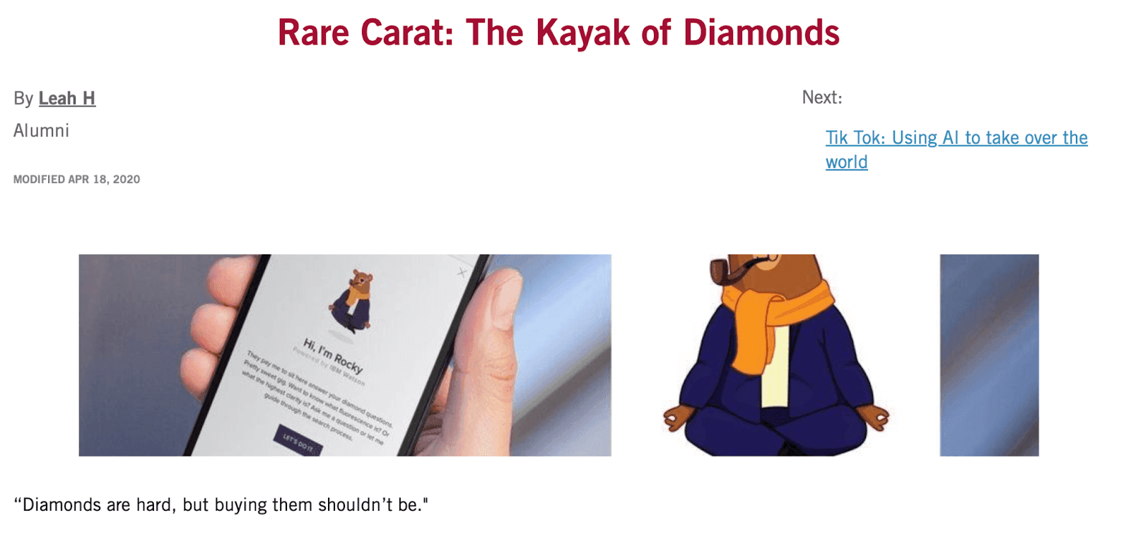 Rare Carat: The Kayak of Diamonds